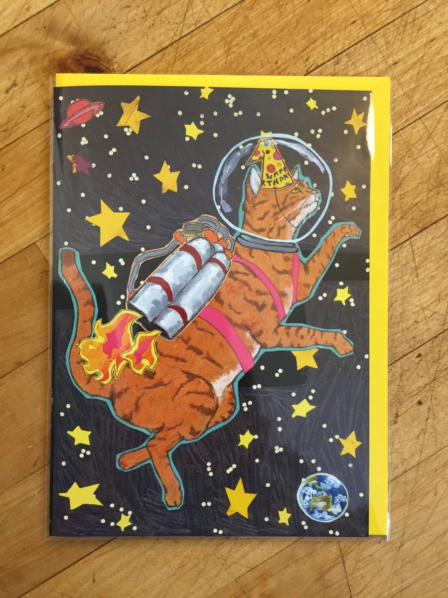 Astro Cat Birthday Card – Mutual Adoration + POST