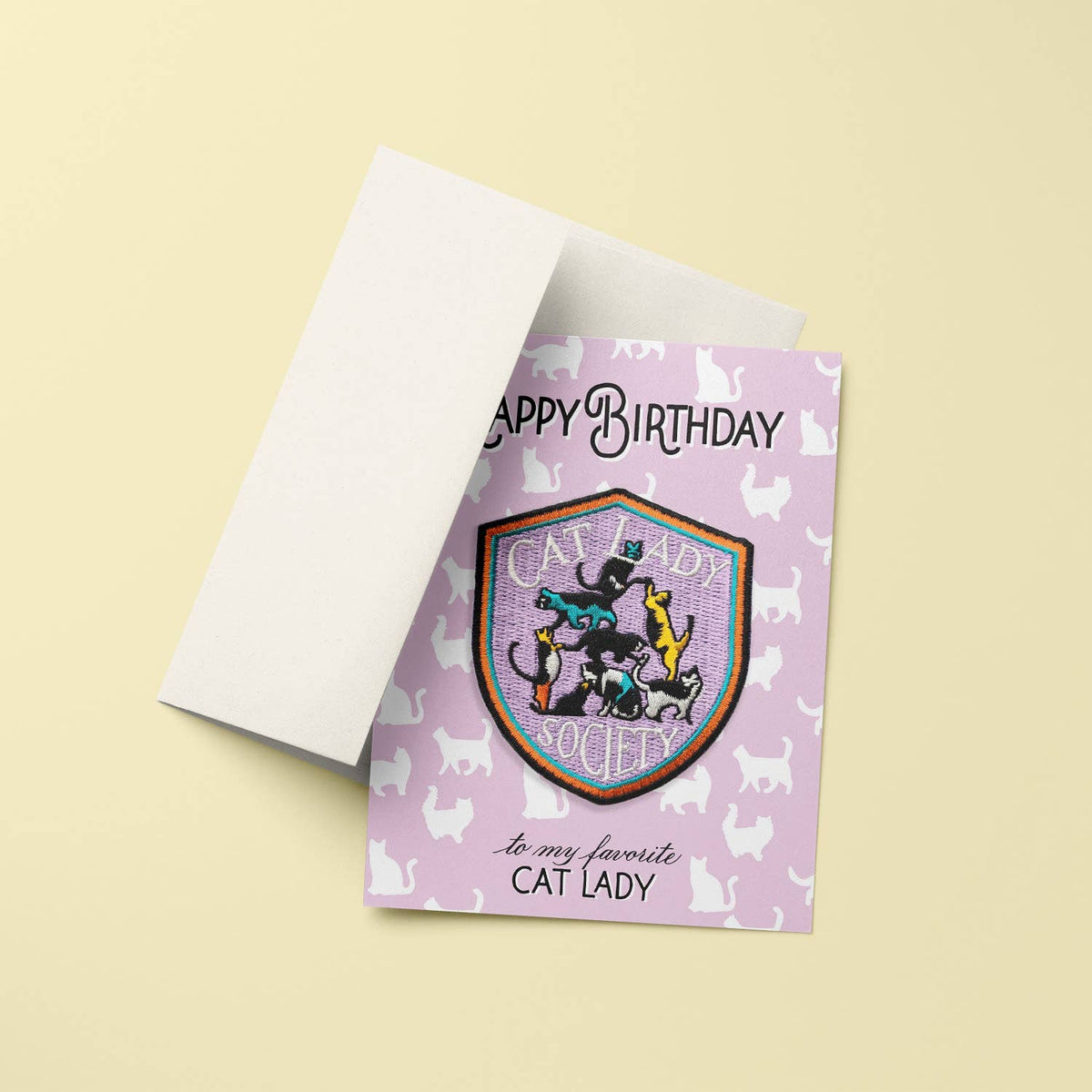 Cat Lady Patch Birthday Card – Mutual Adoration + POST