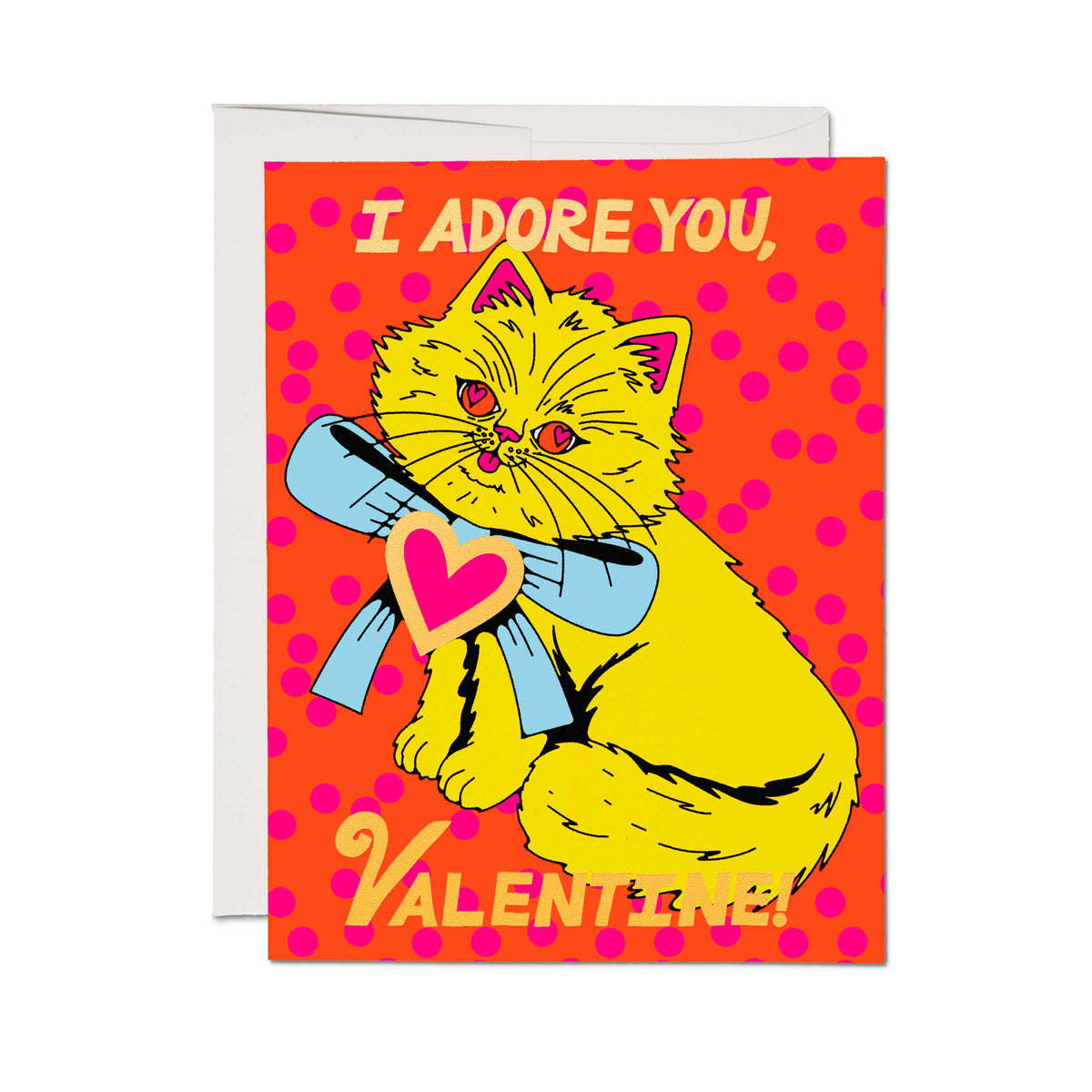 I Adore You Valentine Cat Greeting Card – Mutual Adoration + POST