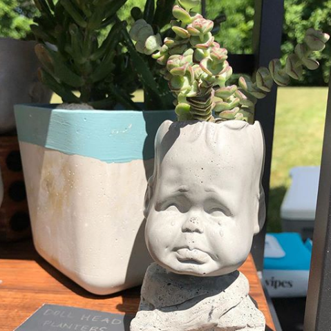 dolls head plant pots Sad Henry Doll Head Planter – Mutual Adoration + POST