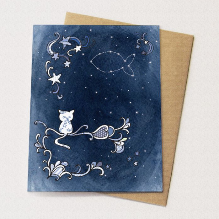 Cat Constellation Pet Sympathy Card – Mutual Adoration + POST