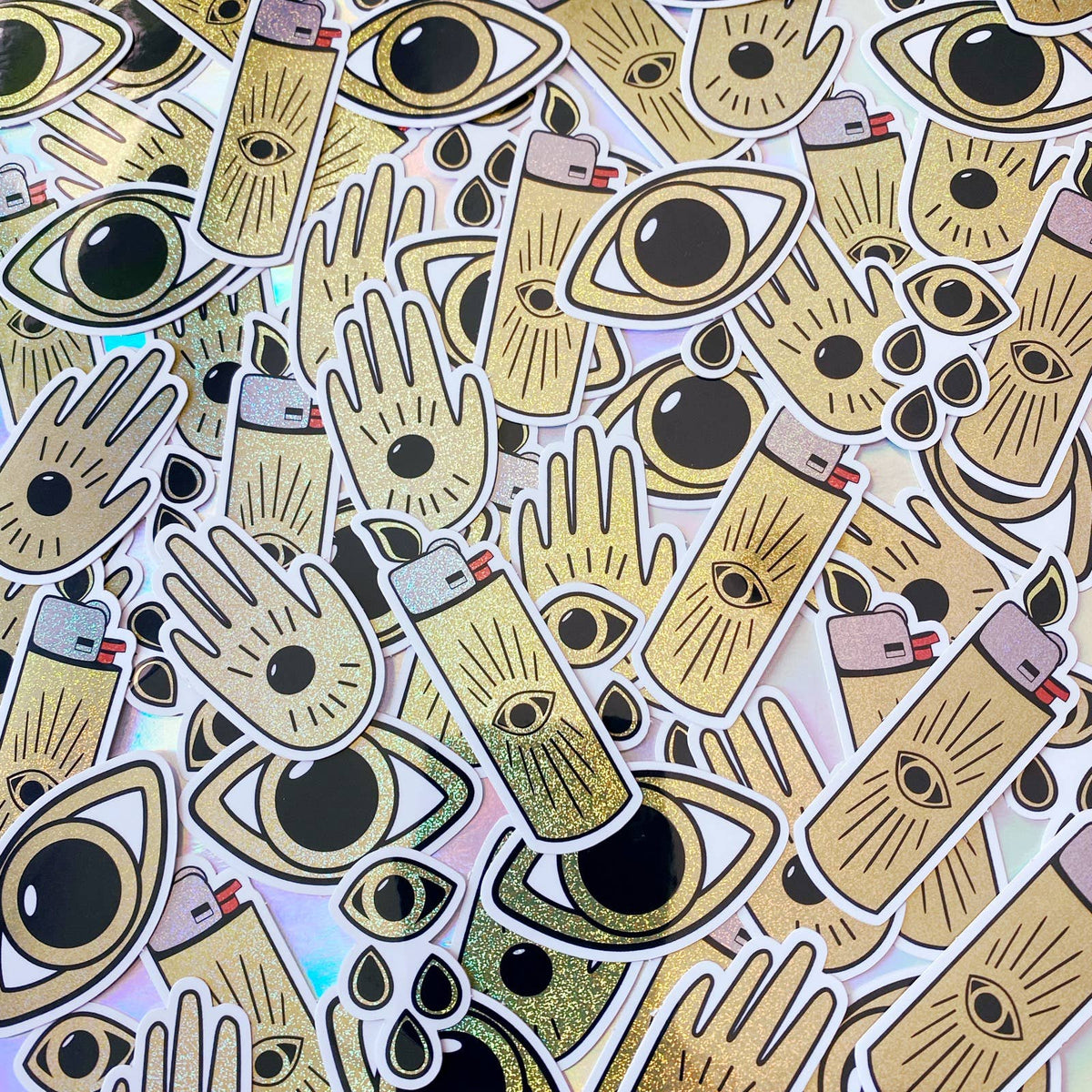 Metallic Gold Vinyl Pixie Dust Cry Baby Eye Sticker – Mutual Adoration ...