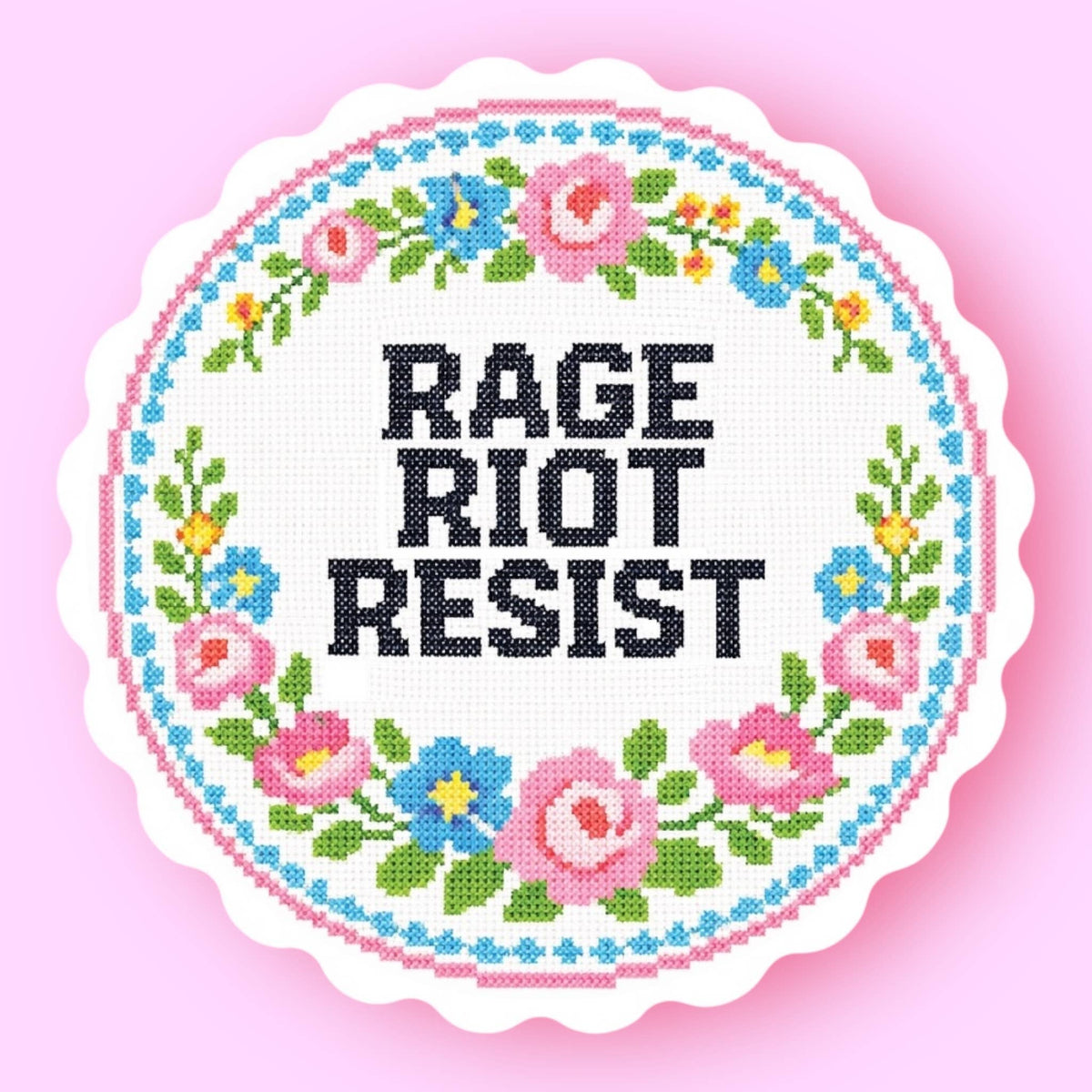 Rage Riot Resist Sticker – Mutual Adoration + POST