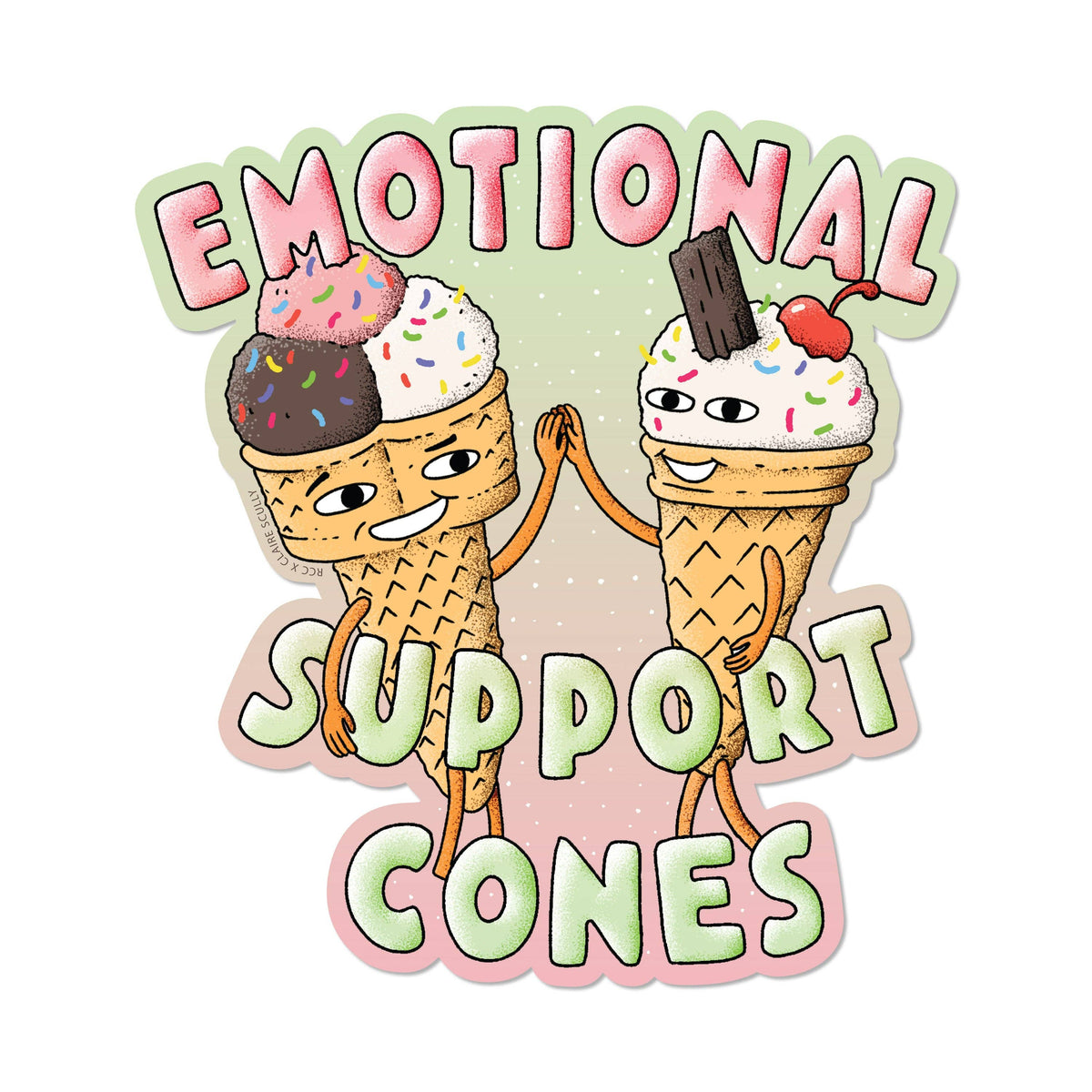 Support Less Cone Emotional Support Cones Sticker – Mutual Adoration + POST