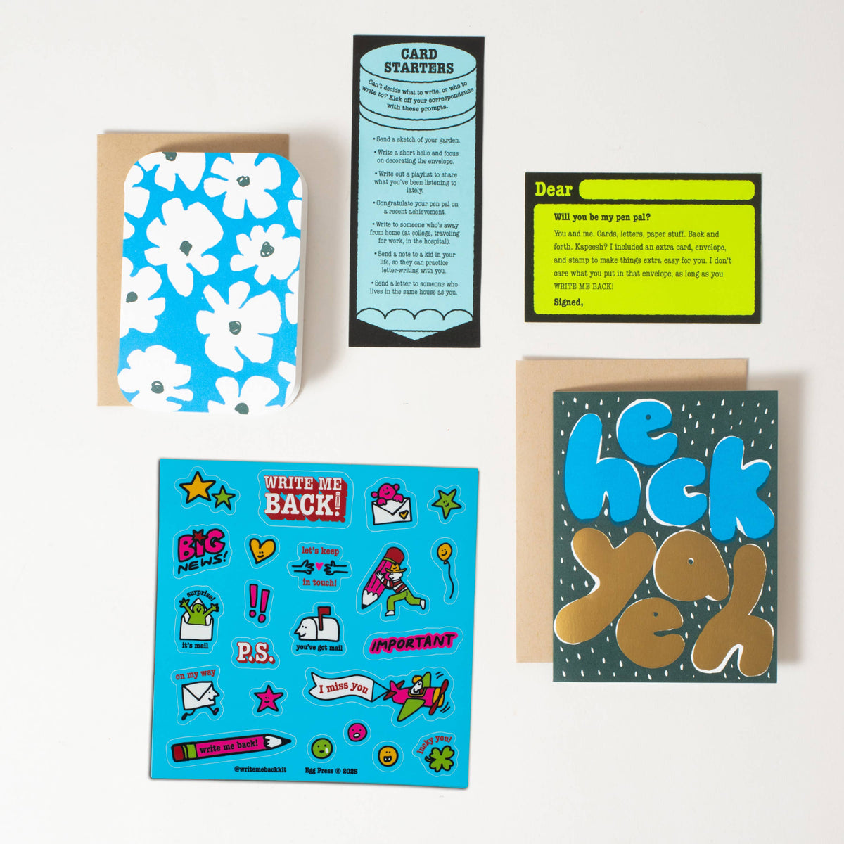Heck Yeah + Flower Letter Writing Write Me Back Pen Pal Kit – Mutual ...