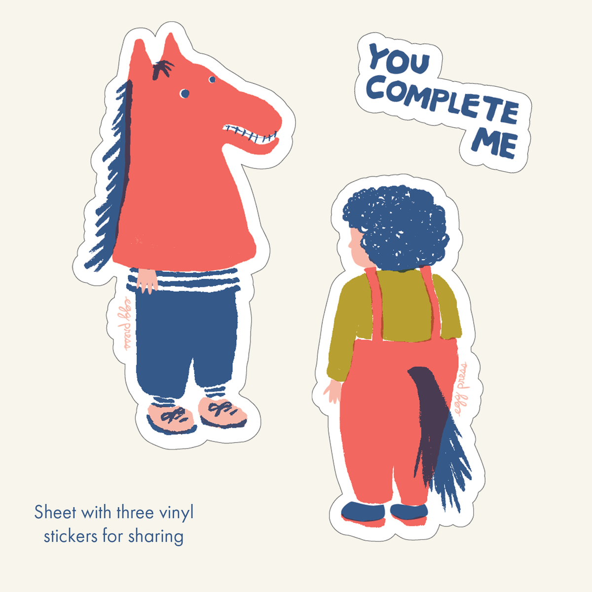 You Complete Me Friendship Vinyl Sticker Trio – Mutual Adoration + POST