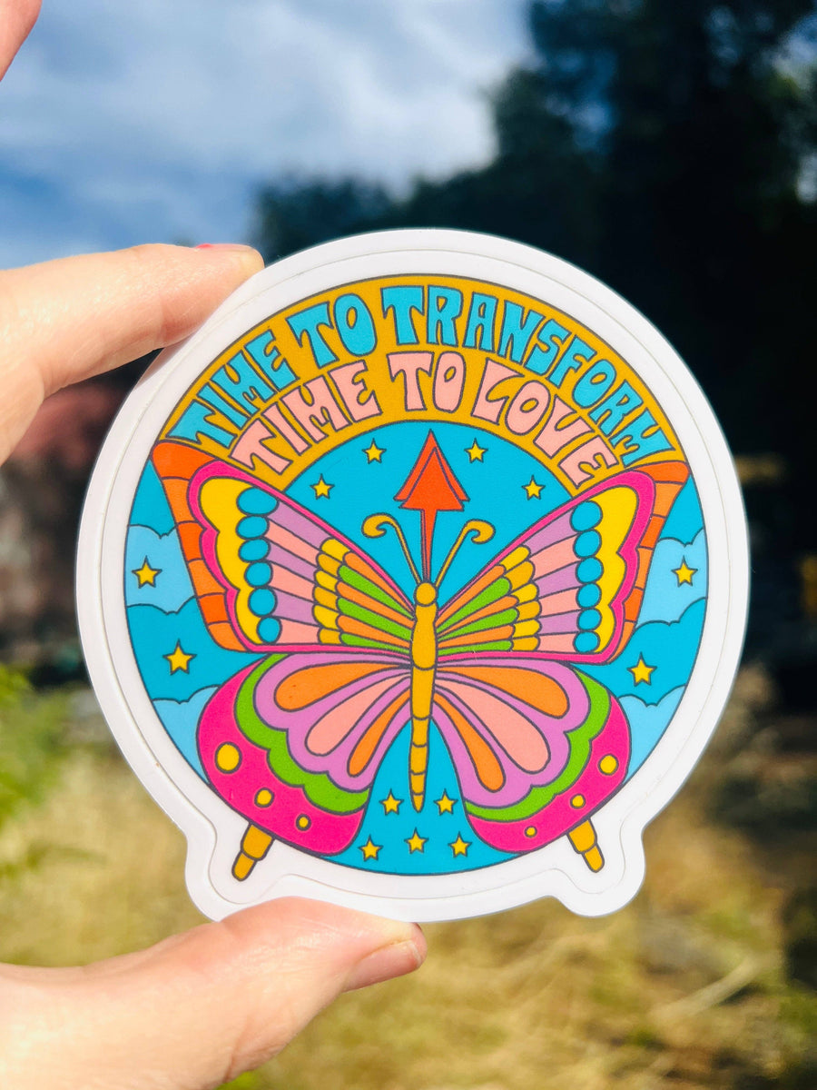Time To Transform Time To Love Butterfly Sticker – Mutual Adoration + POST