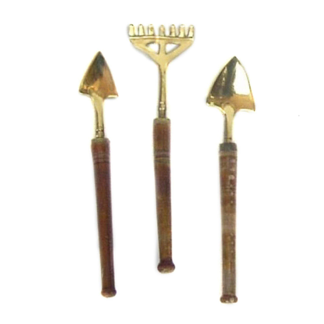 Brass + Wood Plant Tool Trio  Mutual Adoration + POST