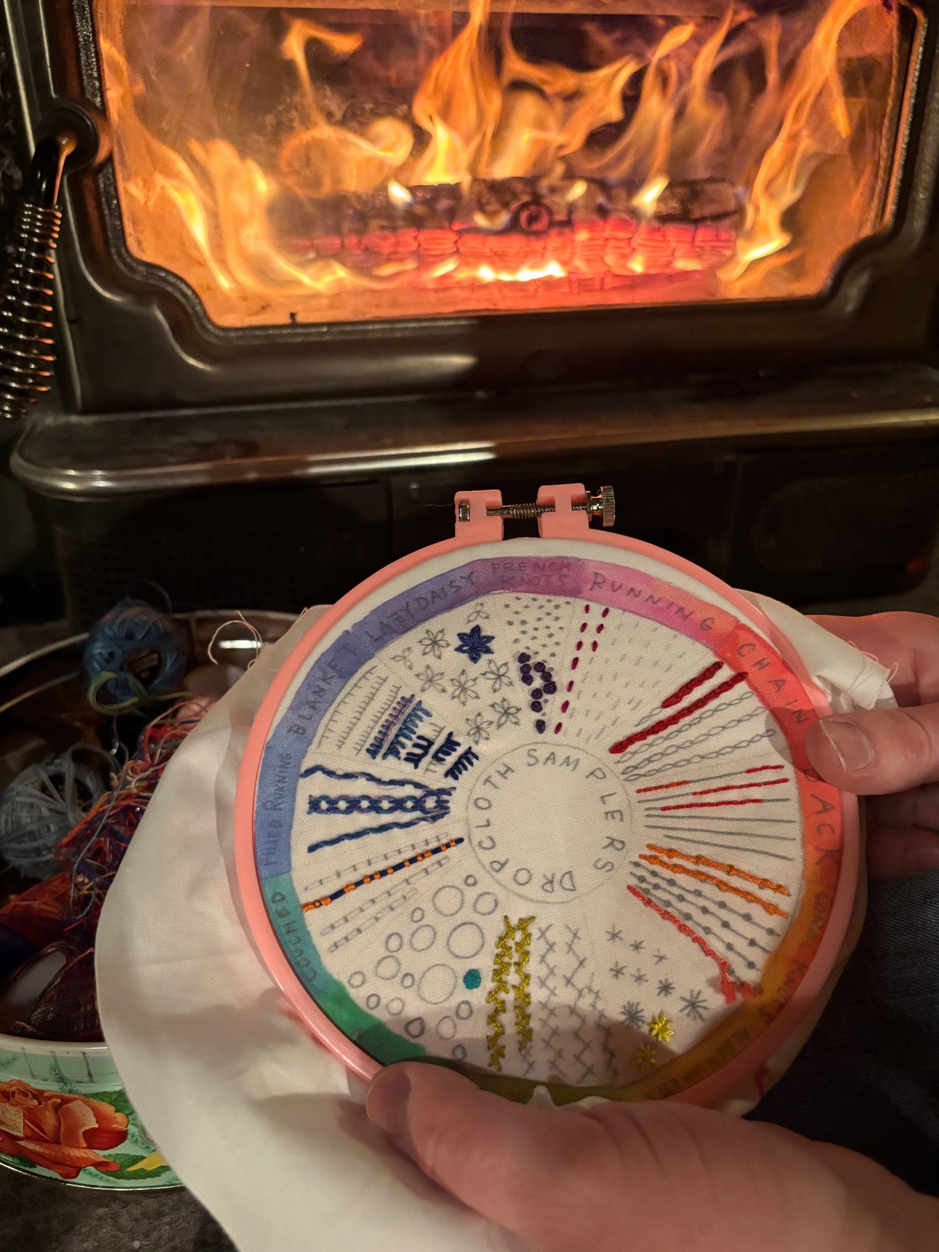Wheel Sampler Color Wheel Embroidery Sampler – Mutual Adoration + POST