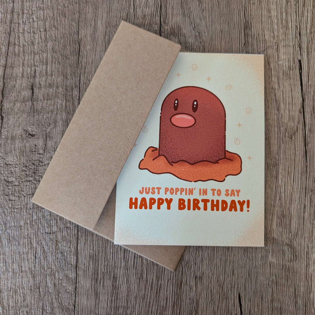 Diglett Cute Pokémon Video Game Nintendo Birthday Card – Mutual Adoration +  POST