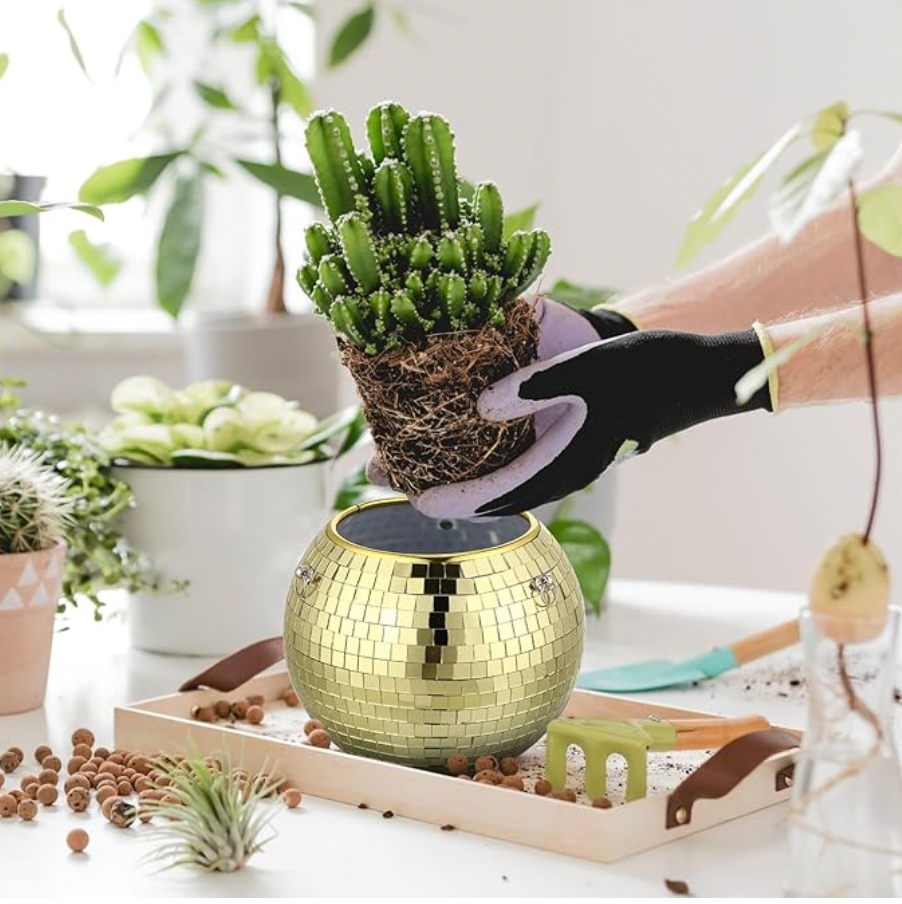 mirrorball plant pot Mirror Ball Disco Planter Hanging Pot – Mutual Adoration + POST