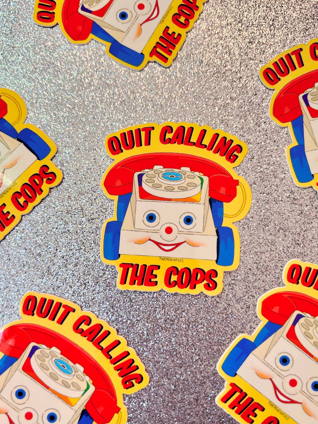 Calling Police Sticker Quit Calling The Cops Sticker – Mutual Adoration + POST