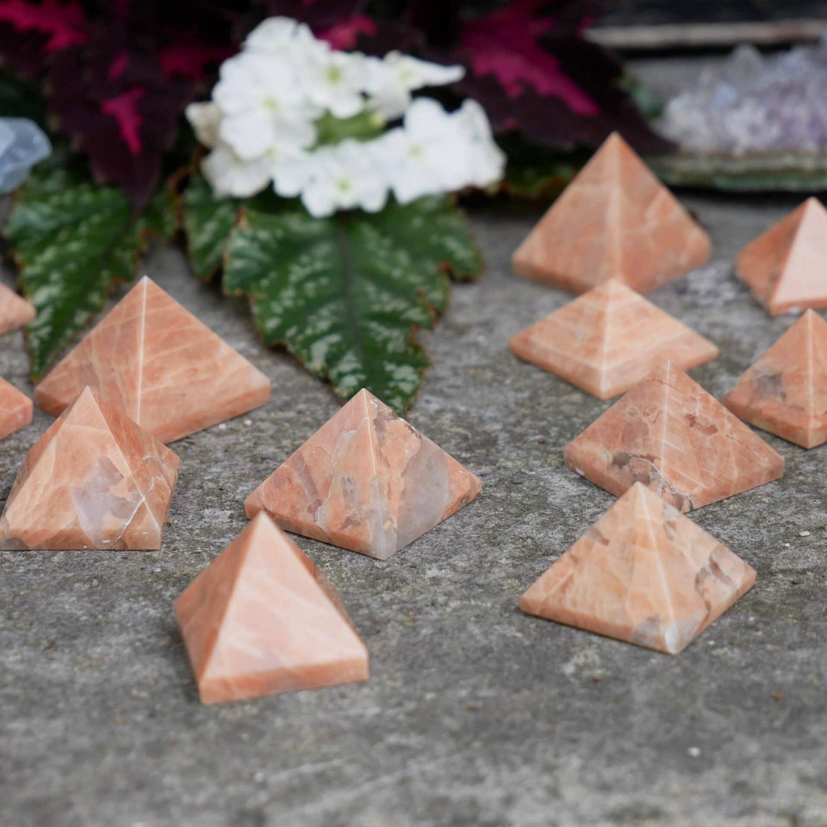 Peach Moonstone Crystal Pyramid – Mutual Adoration + POST