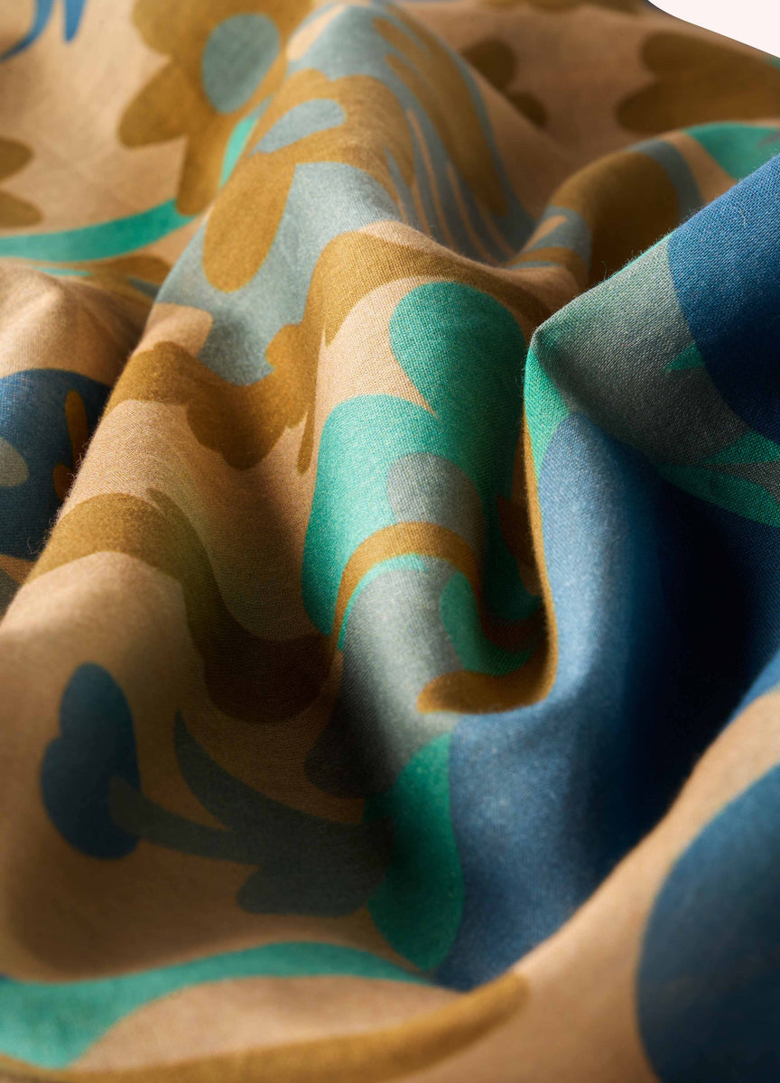 Denim Blue Springtime Cotton Scarf – Mutual Adoration + POST