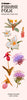 Michigan native sticker sheet titled 'Fisher Folk' featuring illustrated botanical and animal motifs on a pale pink background, including a fish, flowers, and leaves.
