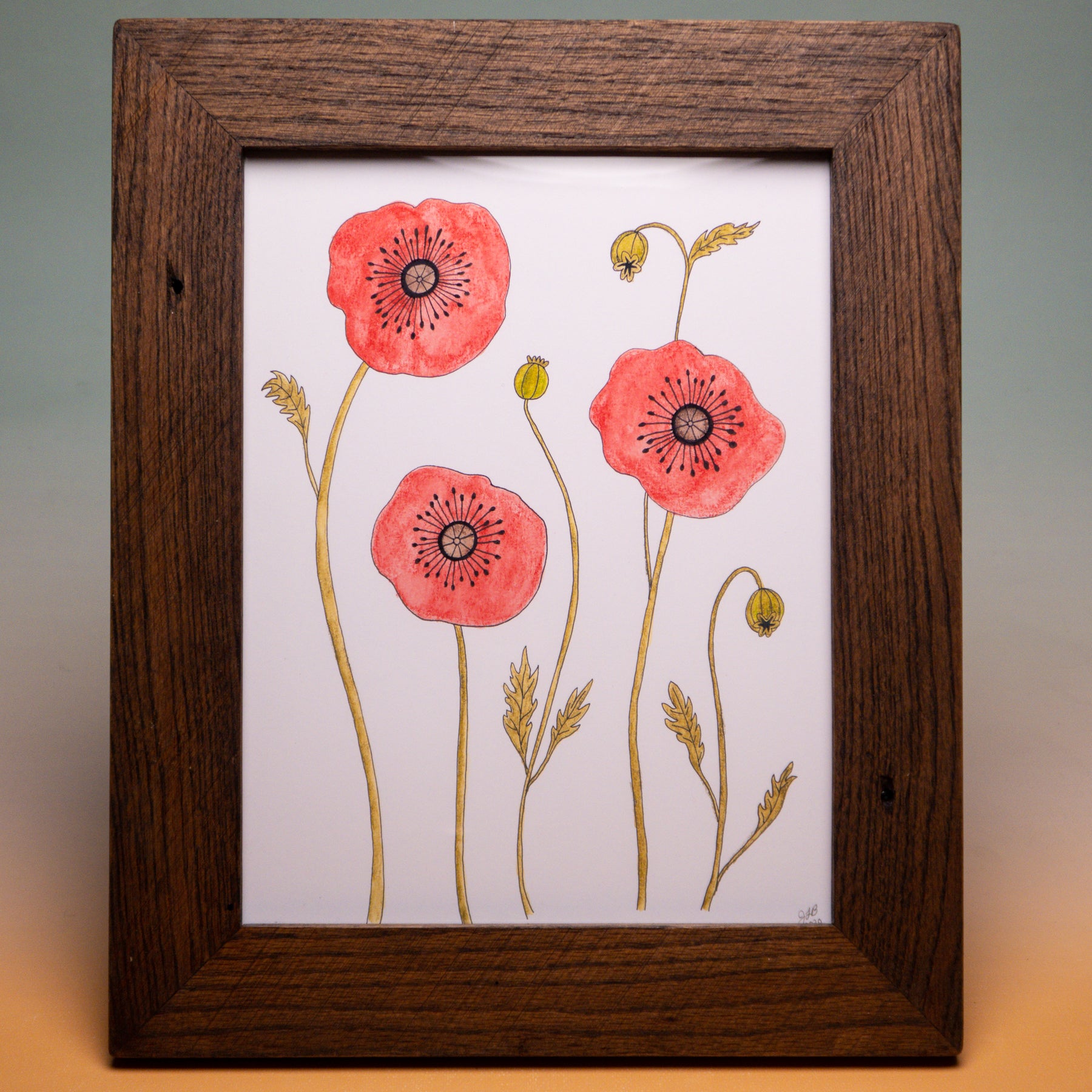 Poppy For Posts Poppies Art Print in Reclaimed Wood Frame – Mutual Adoration + POST