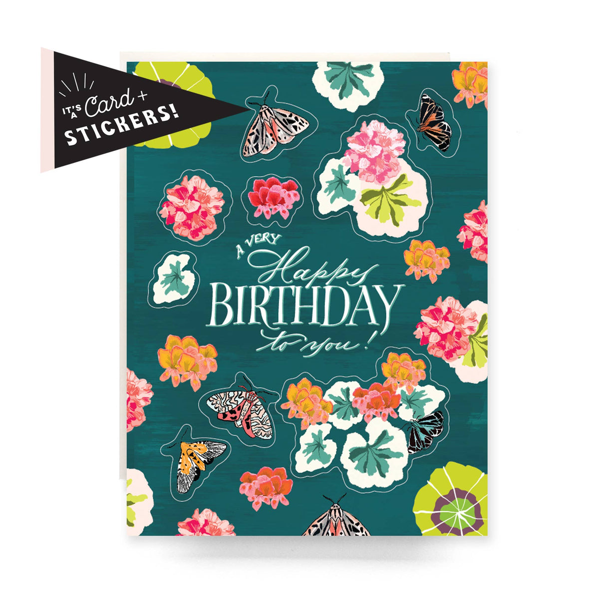 Sticker Sheet Geranium Birthday Card – Mutual Adoration + POST