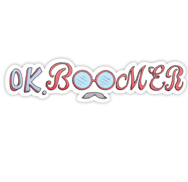 Ok Boomer Mustache Sticker – Mutual Adoration + POST