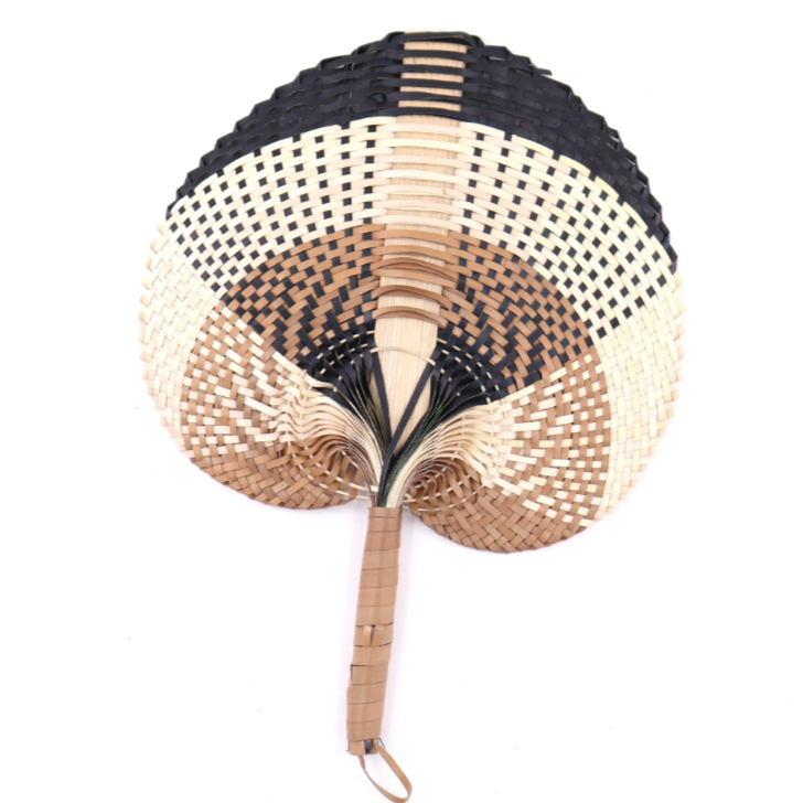 Black + Tan Woven Straw Hand Fan – Mutual Adoration + POST