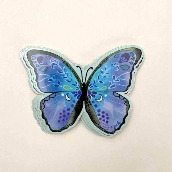 Blue Morpho Butterfly Sticker – Mutual Adoration + POST