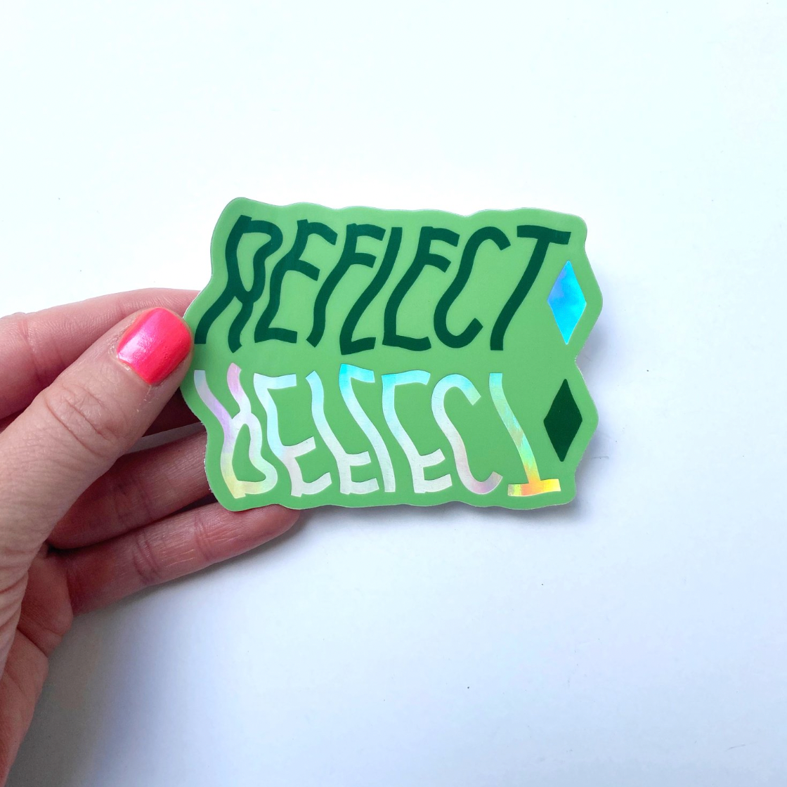 Hand Lettered Holographic Reflect Sticker – Mutual Adoration + POST